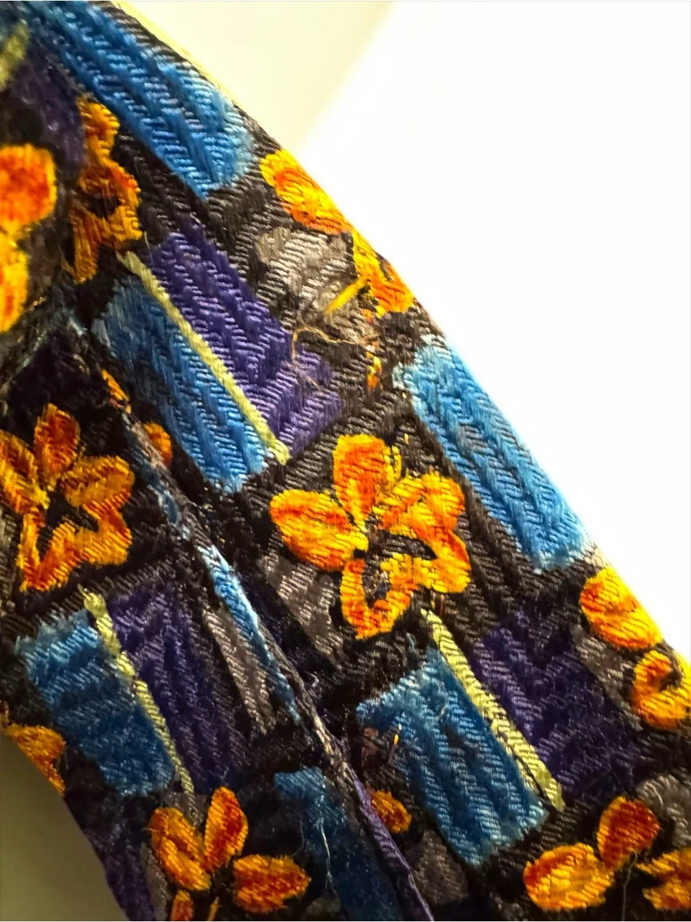 Ermenegildo Zegna Floral Silk Tie Blue Yellow